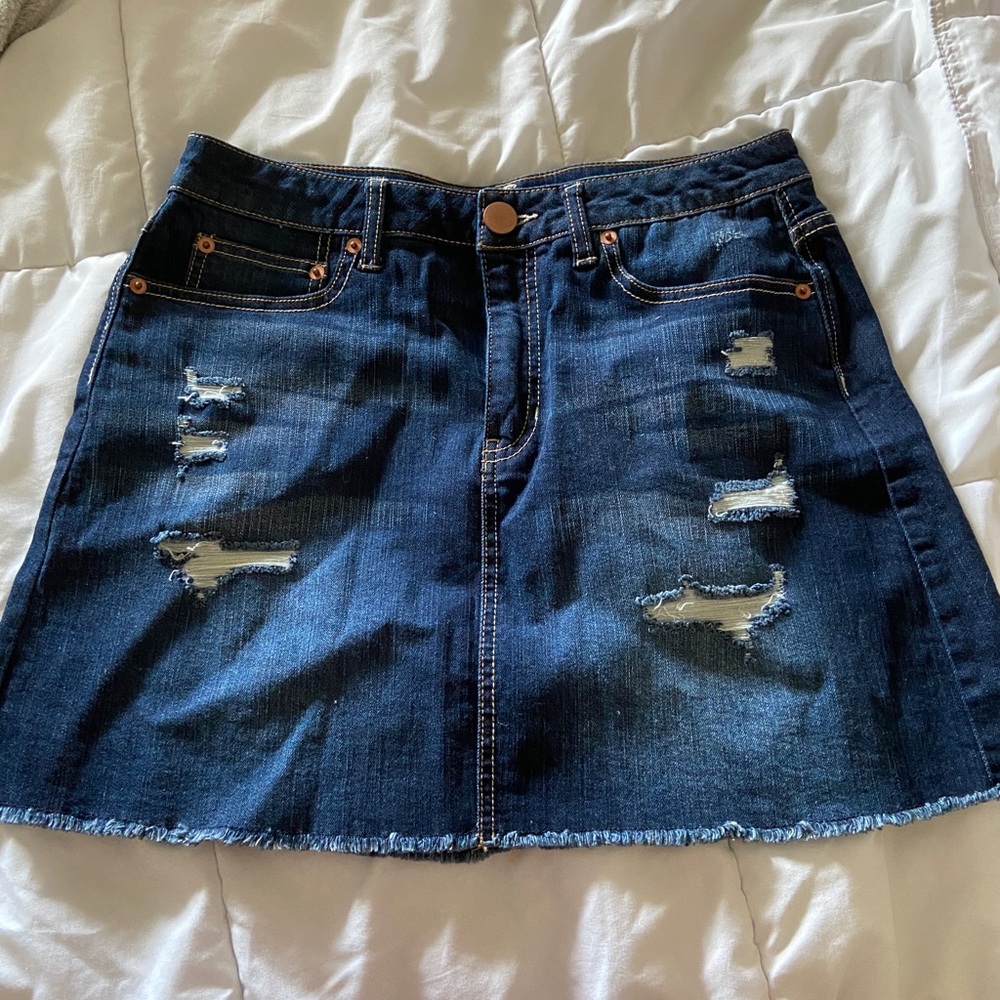 Mid Rise Jeans Skirt